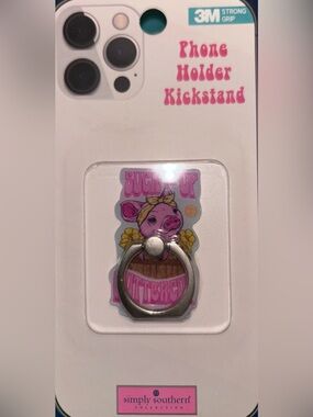Simply Southern Pink Pig ‘Suck It Up Buttercup’ Phone Ring Kickstand 3M Grip